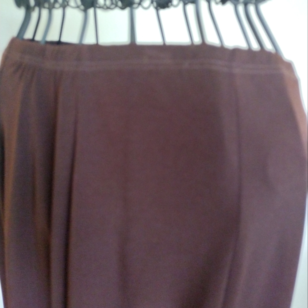 Bay Studio A-line Flare Elastic Waistband Chocolate Brown Skirt Size PM - Picture 4 of 10
